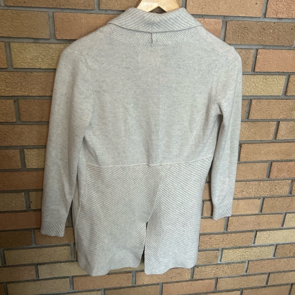 Cynthia Rowley 100% Cashmere Beige Open Front Cardigan Sweater Size Small - Picture 4 of 5
